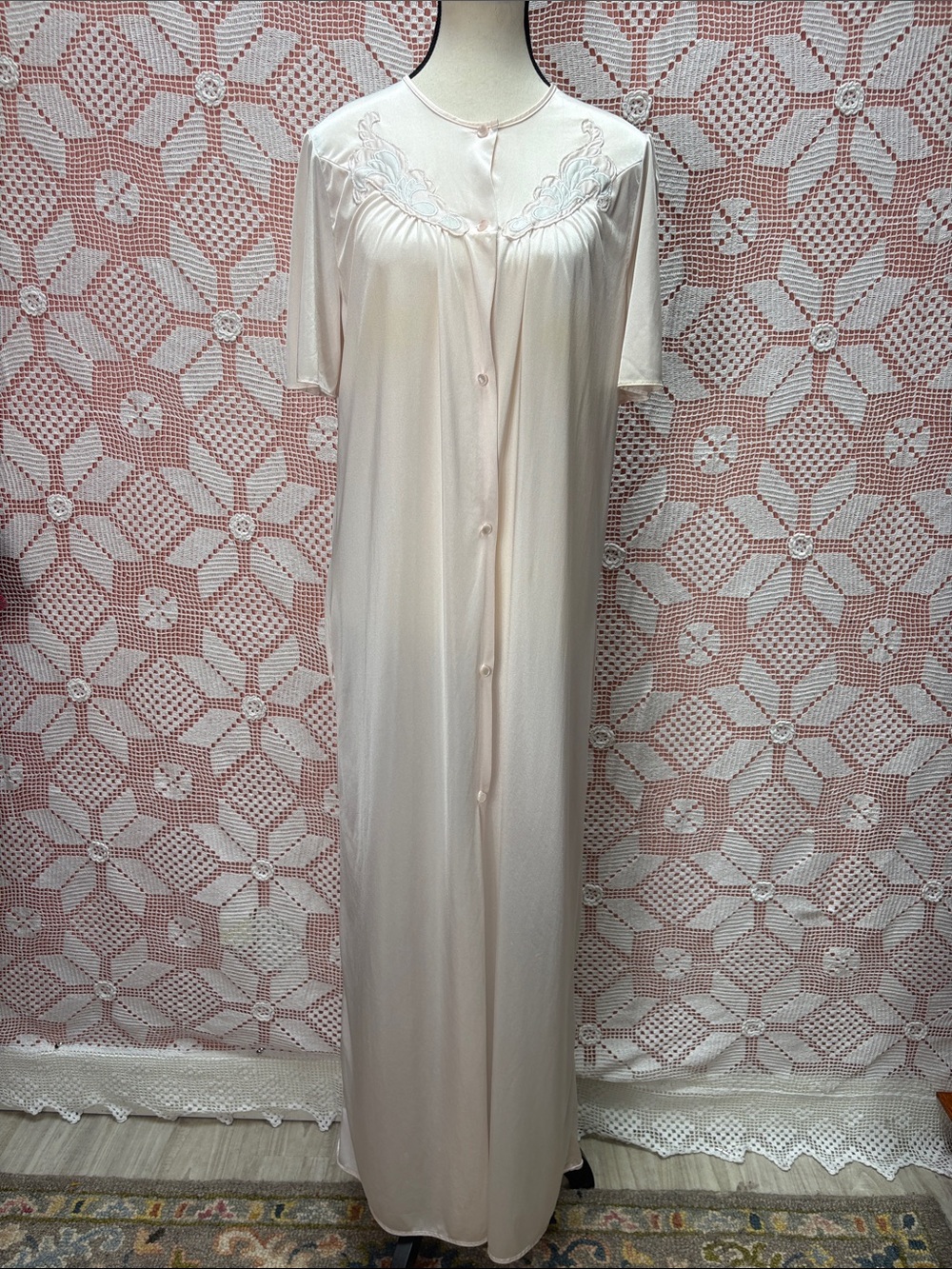 Vintage French Maid Pink Satin Nightgown – Made in Canada